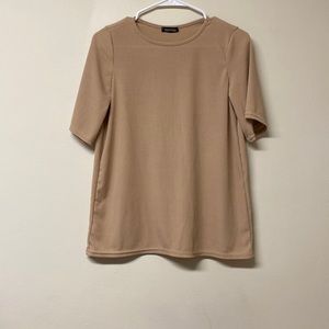 Brown rubbed biker shorts set